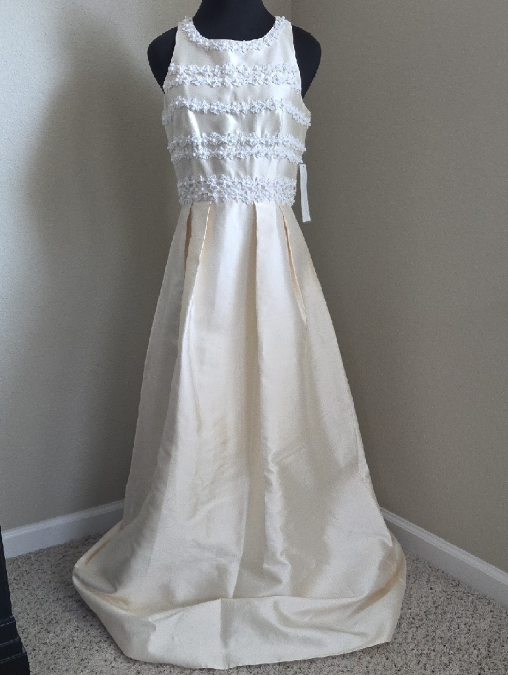 J. Crew | Beaded Bodice Satin Weddimg Gown, Ivory, in Size 6